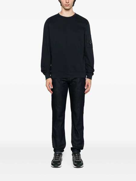 Pulovere C.P. Company C.P. Company Cotton Crewneck Sweatshirt BLUE Barbati (BM 19016226) 2