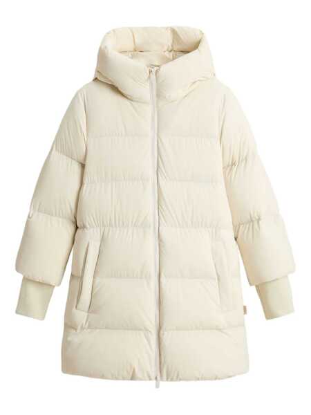 Paltoane Woolrich Woolrich Hooded Long Down Jacket Beige Femei (BM 19017297) 1