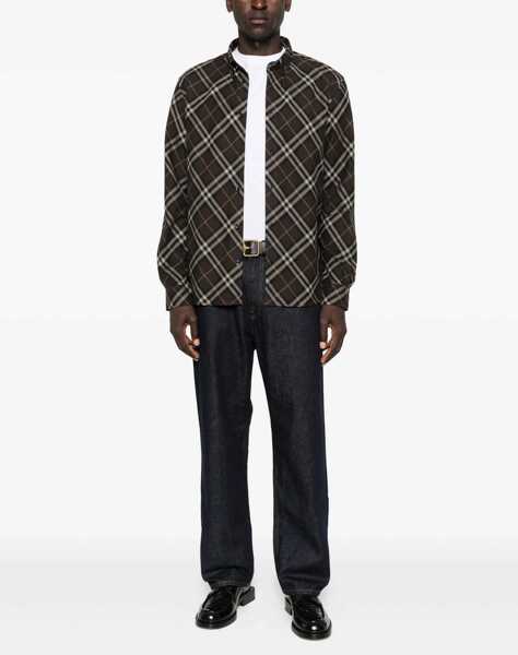 Camasi casual Burberry Cotton Flannel Check Shirt BROWN Barbati (BM 19017775) 2
