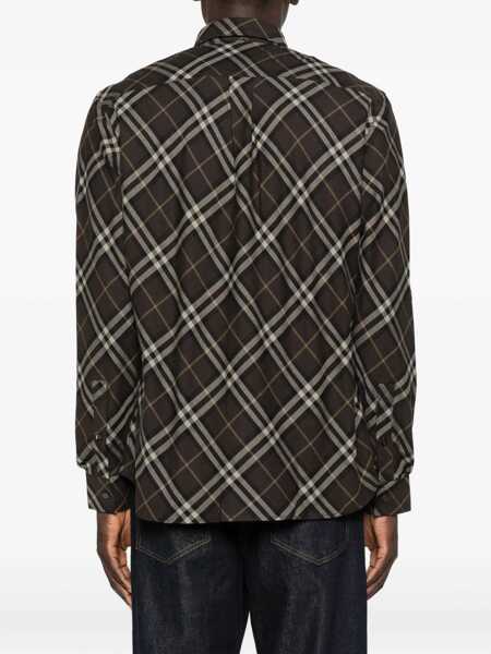 Camasi casual Burberry Cotton Flannel Check Shirt BROWN Barbati (BM 19017775) 4