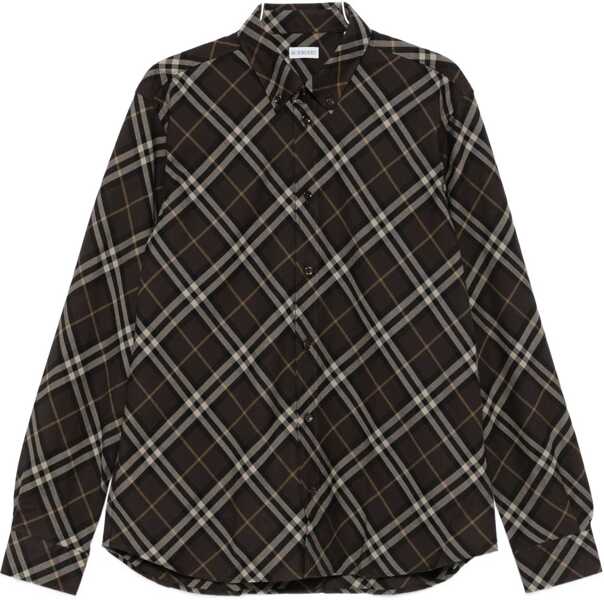 Camasi casual Burberry Cotton Flannel Check Shirt BROWN Barbati (BM 19017775) 1