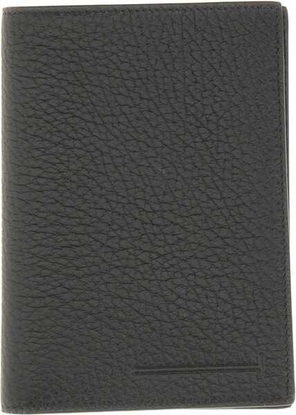 Portofele Tom Ford Leather T Card Holder BLACK Barbati (BM 19017853) 2