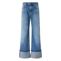 Blugi Pinko Pinko Wide Leg Jeans With Turn-Ups Femei
