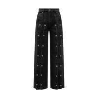 Blugi Rotate Birger Christensen Rotate Black Jeans With Decorative Buttons Femei