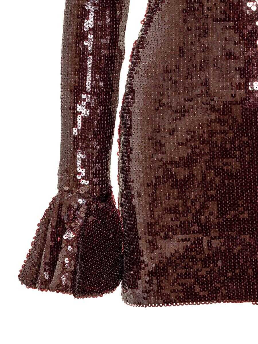 Rochii ROTATE Birger Christensen Rotate Birger Christensen Rotate Mini Dress With Sequins And Ruffle Sleeves RED Femei (BM 19023270) 4