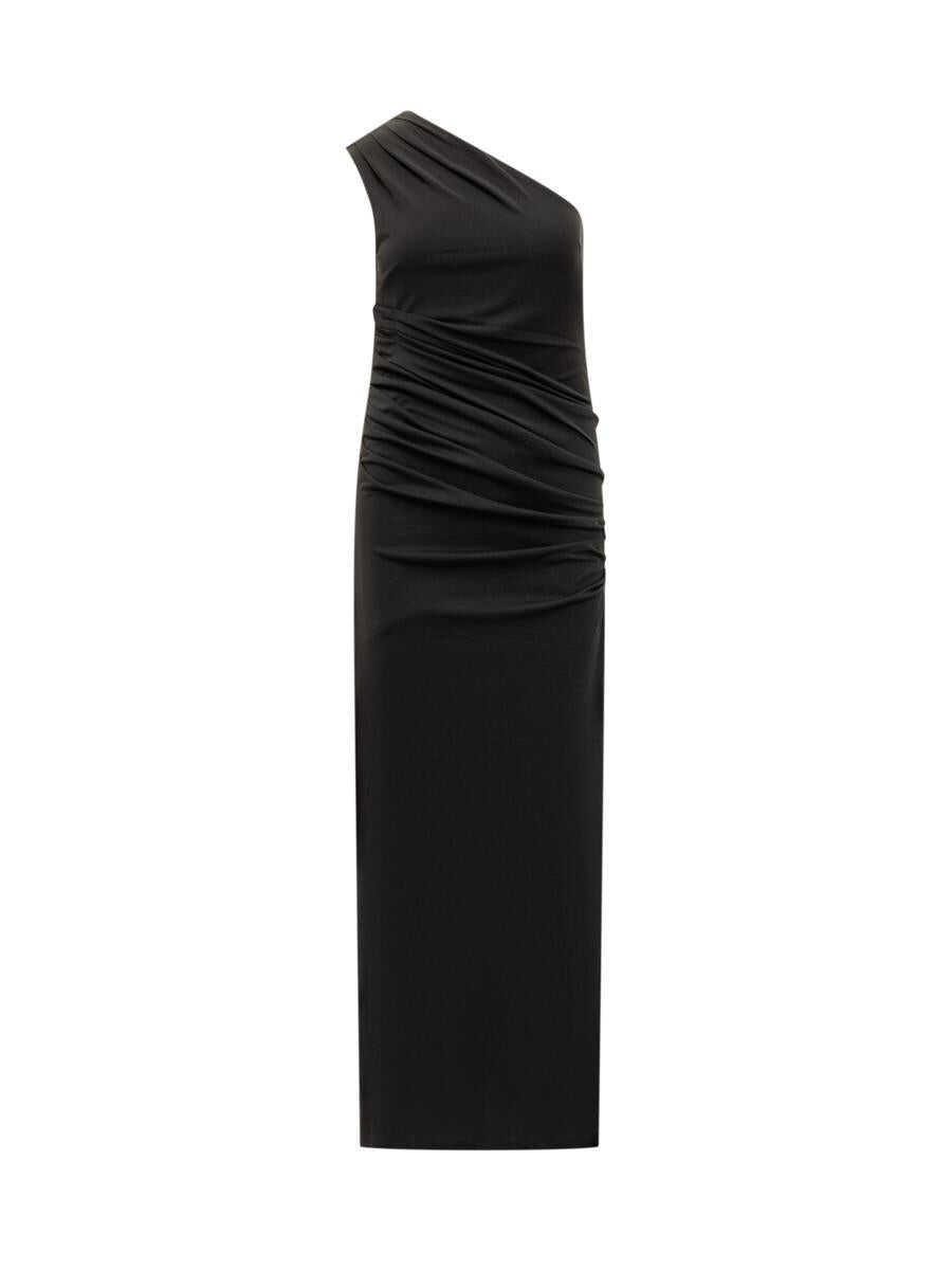 Rochii ROTATE Birger Christensen Rotate Birger Christensen Rotate Long Dress Black One-Shoulder Draped Black Femei (BM 19023282) 1