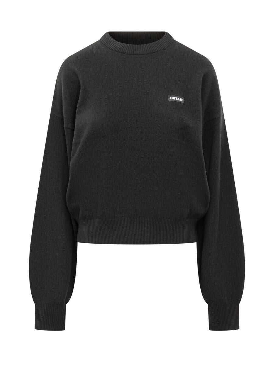 Pulovere ROTATE Birger Christensen Rotate Birger Christensen Rotate Black Sweatshirt With Embroidered Logo Black Femei (BM 19023285) 1