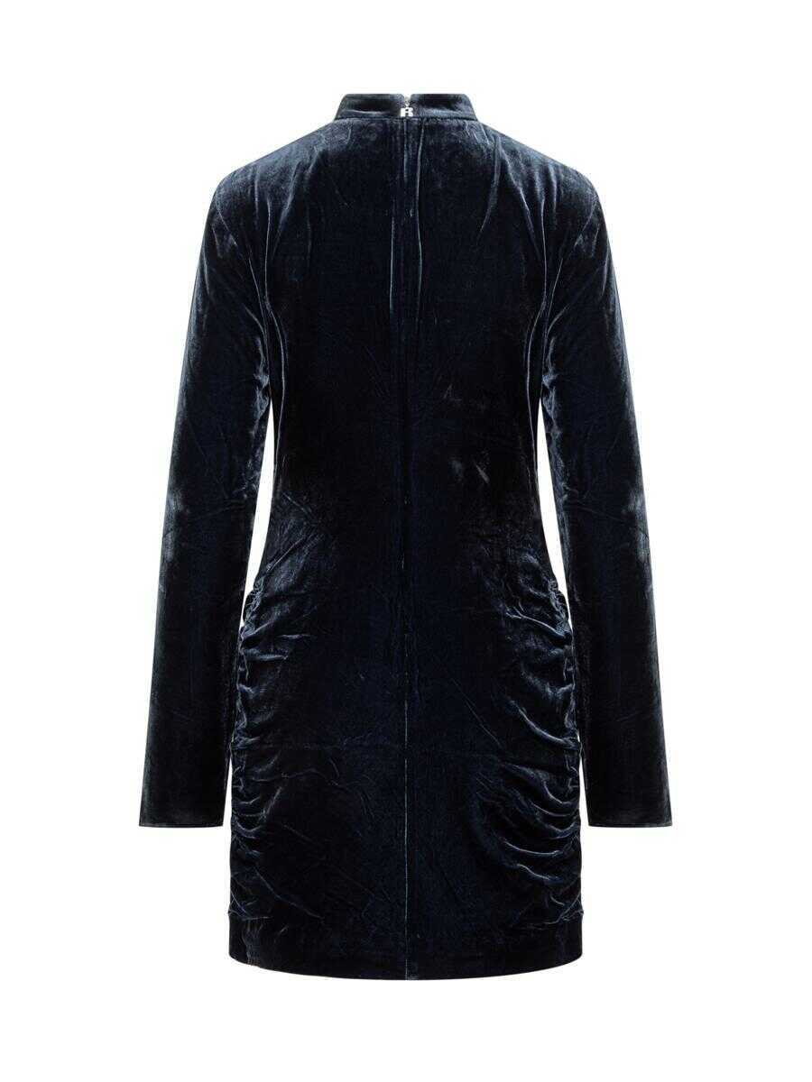 Rochii ROTATE Birger Christensen Rotate Birger Christensen Rotate Draped Velvet Mini Dress BLUE Femei (BM 19023288) 2
