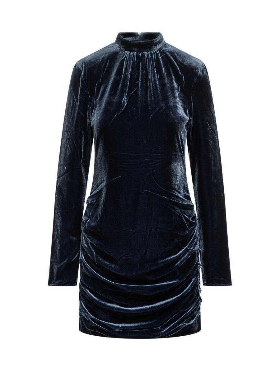 Rochii ROTATE Birger Christensen Rotate Birger Christensen Rotate Draped Velvet Mini Dress BLUE Femei (BM 19023288) 1