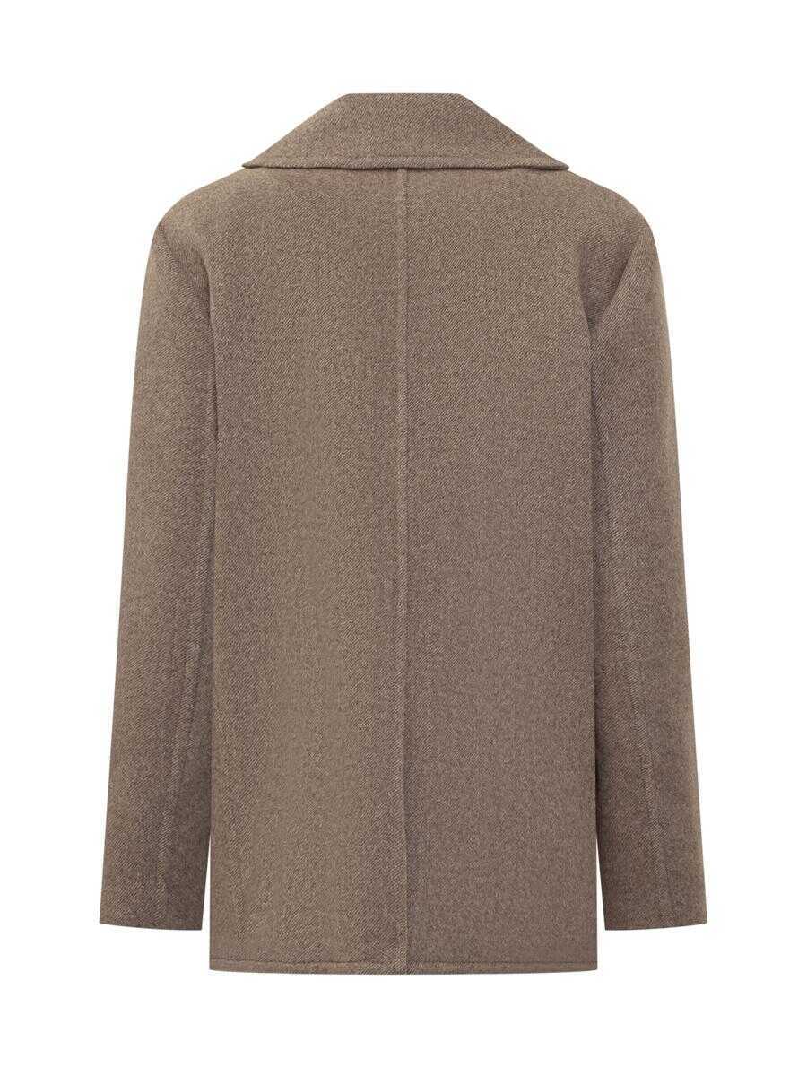 Paltoane Tory Burch Tory Burch Tory Burch Double-Breasted Coat In Beige Wool Beige Femei (BM 19023456) 2