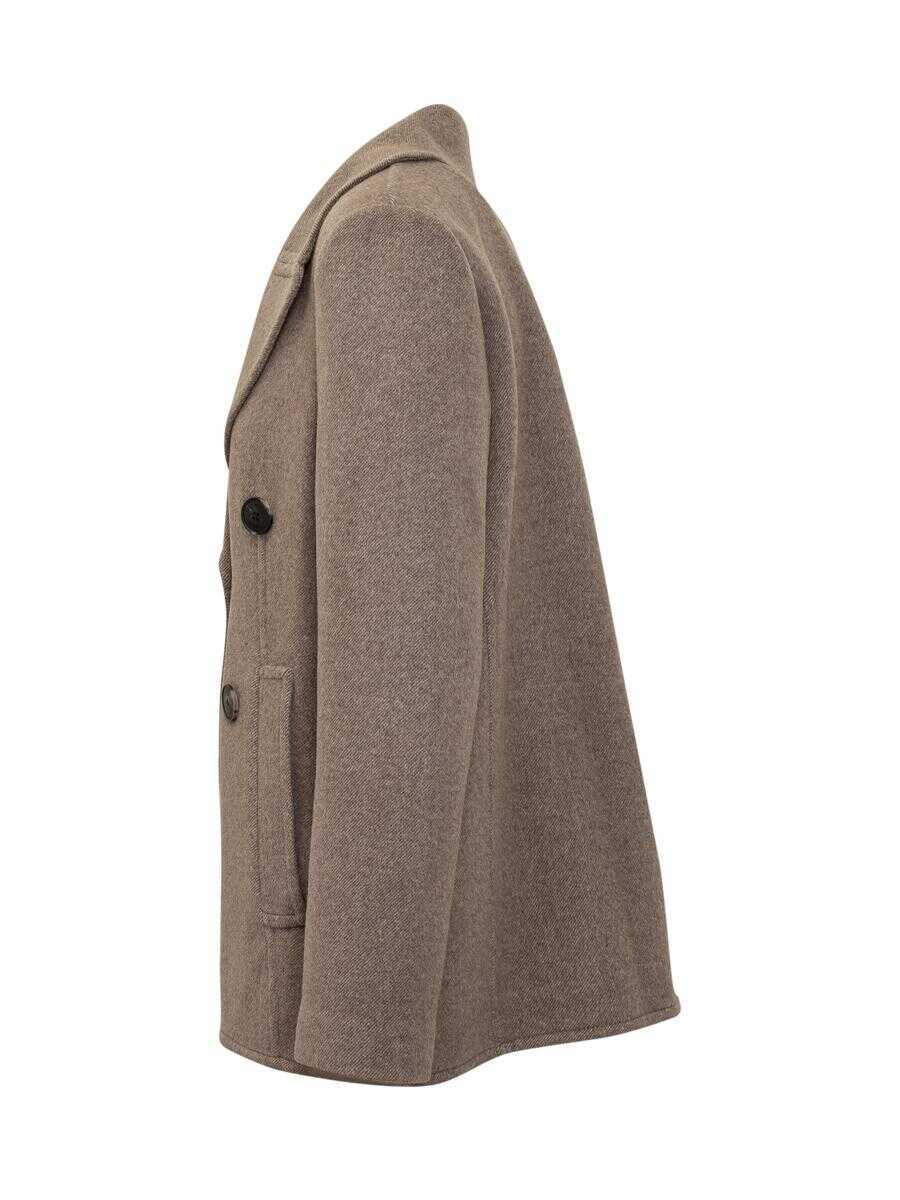 Paltoane Tory Burch Tory Burch Tory Burch Double-Breasted Coat In Beige Wool Beige Femei (BM 19023456) 3