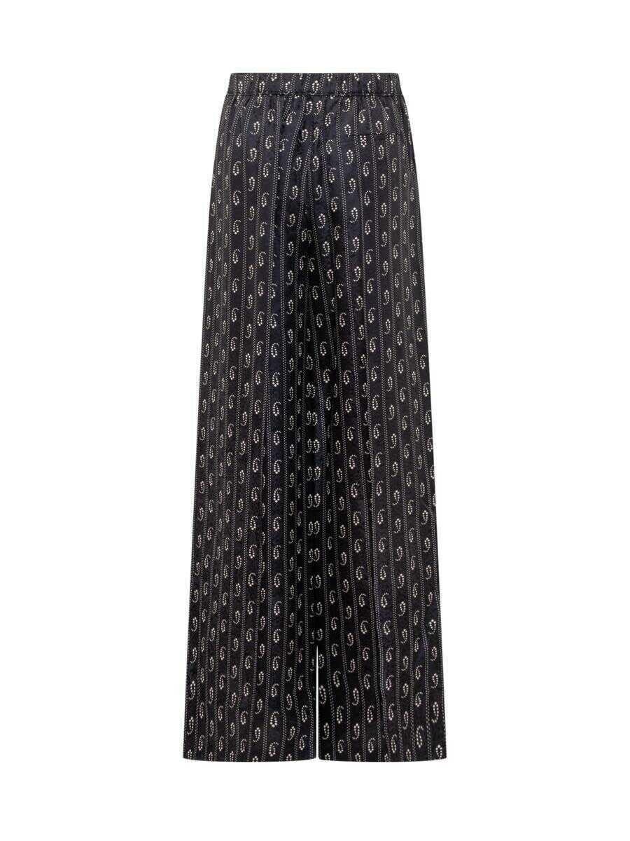 Pantaloni casual Tory Burch Tory Burch Tory Burch Palace Pants With Monogram BLUE Femei (BM 19023462) 2