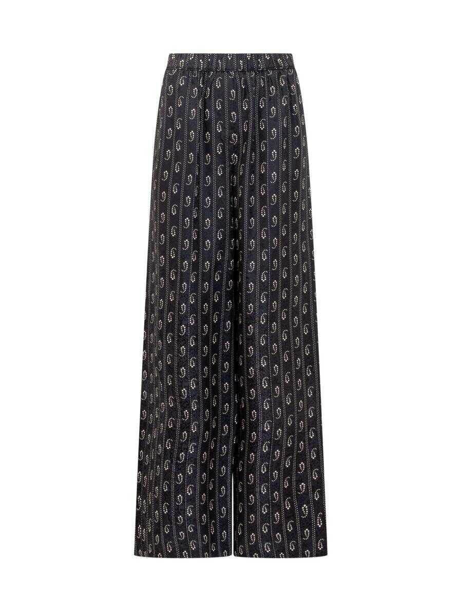 Pantaloni casual Tory Burch Tory Burch Tory Burch Palace Pants With Monogram BLUE Femei (BM 19023462) 1