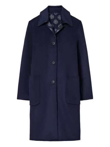 Paltoane Tory Burch Tory Burch Tory Burch Wool Coat Navy Blue BLUE Femei (BM 19023465) 1