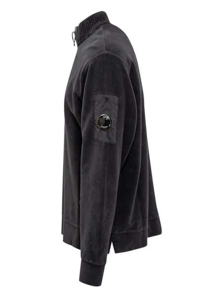 Pulovere C.P. Company C.P. Company C.P. Company Black Sweatshirt With Half Zip BLUE Barbati (BM 19023621) 2