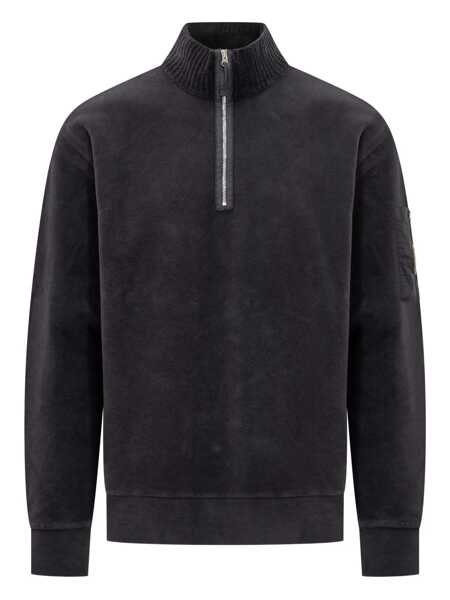 Pulovere C.P. Company C.P. Company C.P. Company Black Sweatshirt With Half Zip BLUE Barbati (BM 19023621) 1