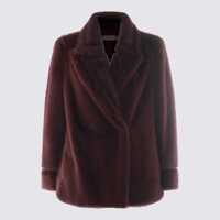 Geci Twinset Dark Purple Fur Jacket Femei