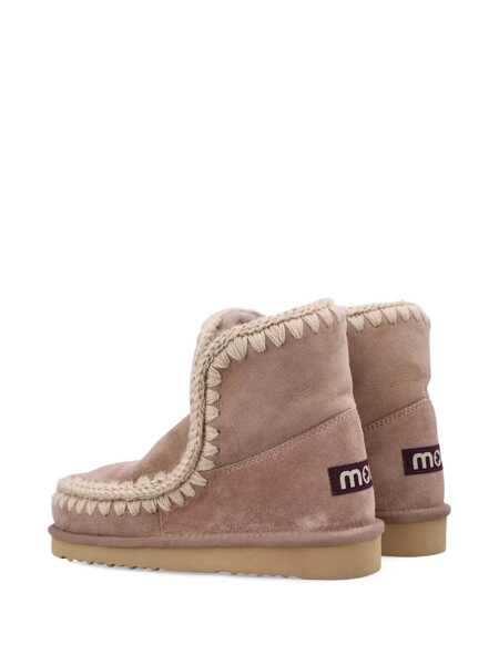 Pantofi cu toc Mou Mou Eskimo 18 Sheepskin Boots With Crochet Stitching Brown Femei (BM 19024266) 3