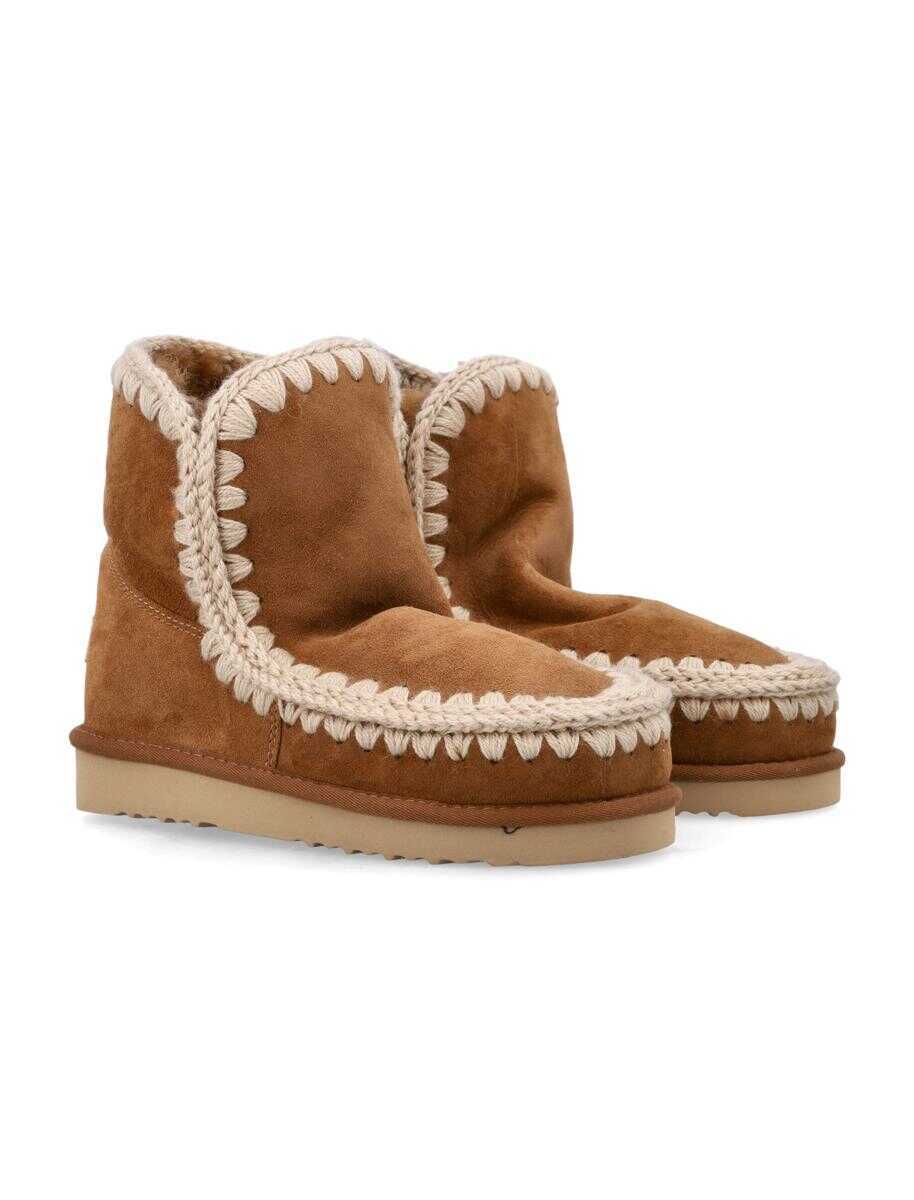 Pantofi cu toc Mou Mou Eskimo 18 Sheepskin Boots With Crochet Stitching COGANC Femei (BM 19024269) 2