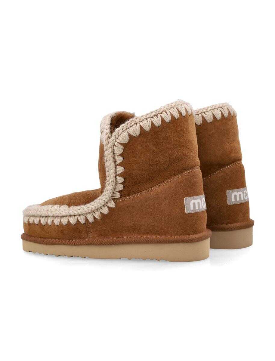 Pantofi cu toc Mou Mou Eskimo 18 Sheepskin Boots With Crochet Stitching COGANC Femei (BM 19024269) 3
