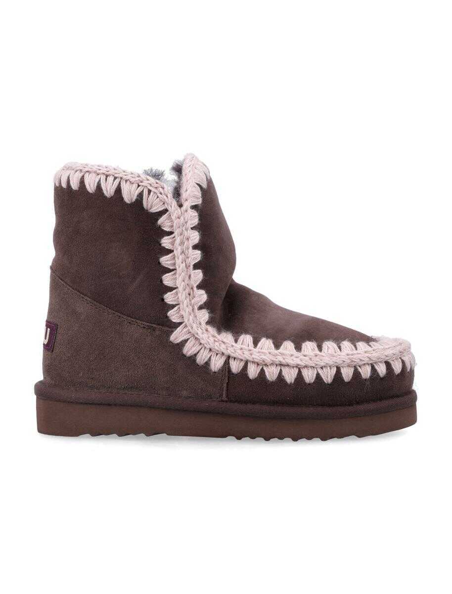 Pantofi cu toc Mou Mou Eskimo 18 Sheepskin Boots With Crochet Stitching MOCHA Femei (BM 19024272) 1