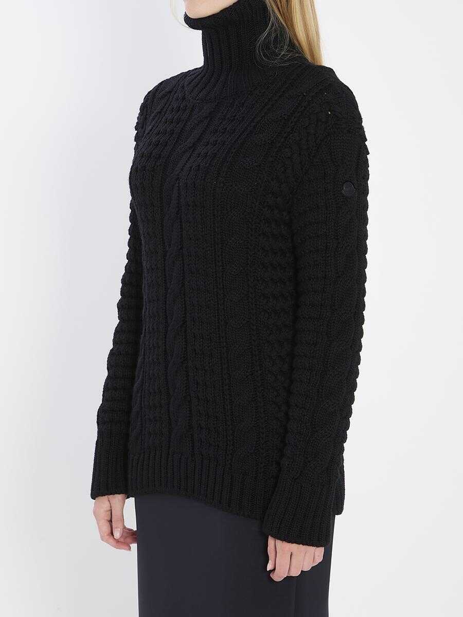 Pulovere MONCLER X EDWARD ENNINFUL Ee72 Turtleneck Sweater Tricot Black Femei (BM 19024863) 2
