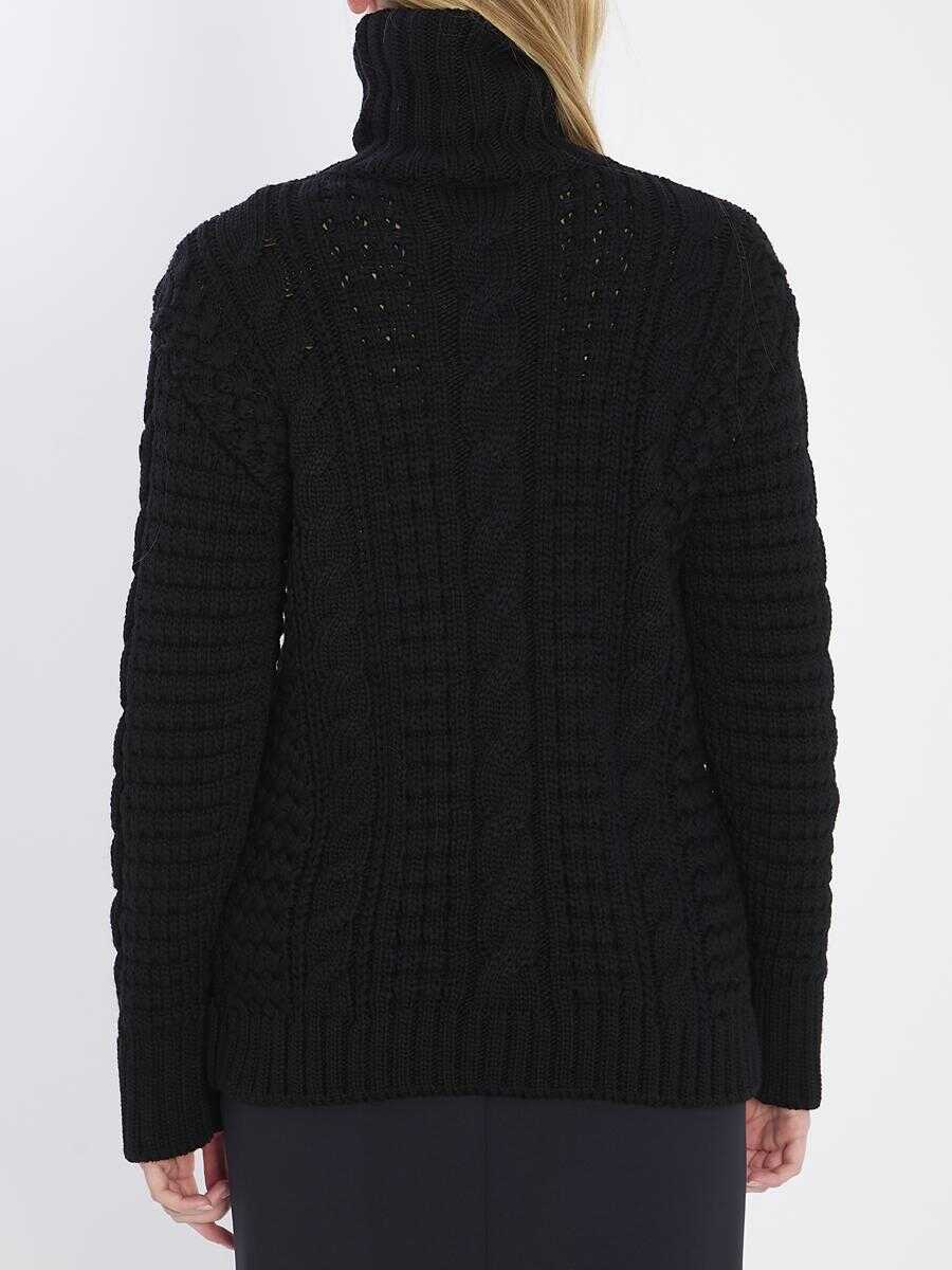 Pulovere MONCLER X EDWARD ENNINFUL Ee72 Turtleneck Sweater Tricot Black Femei (BM 19024863) 4