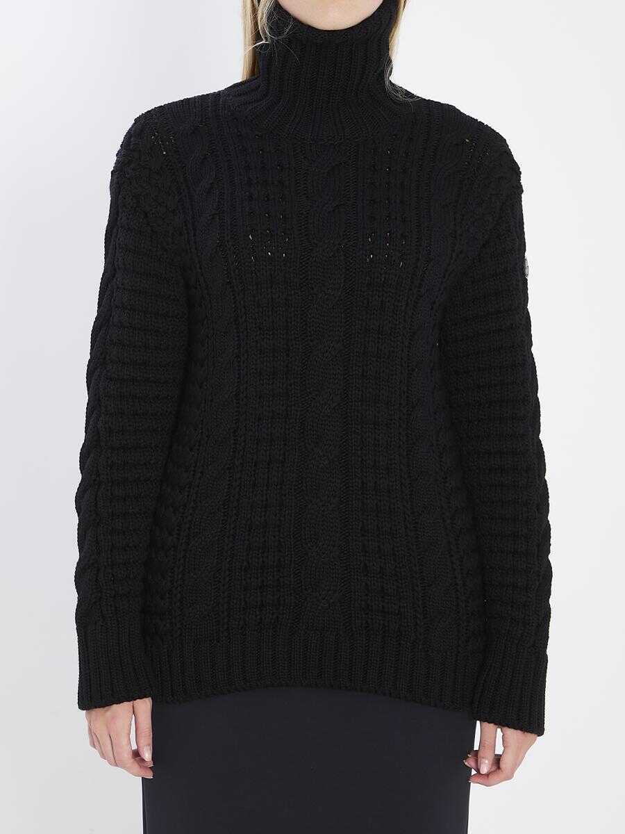 Pulovere MONCLER X EDWARD ENNINFUL Ee72 Turtleneck Sweater Tricot Black Femei (BM 19024863) 1