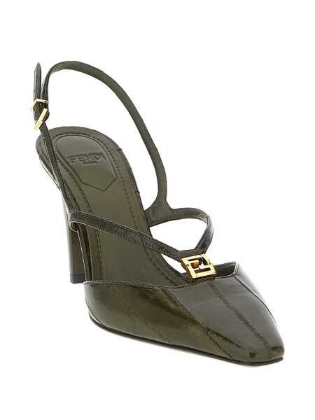 Pantofi cu toc Fendi Fendi Fendi Ffold Slingback GREEN Femei (BM 19025148) 2
