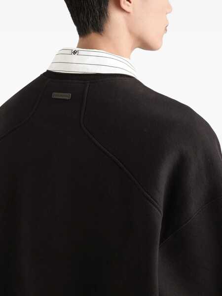 Pulovere Dolce & Gabbana Dolce & Gabbana Long-Sleeved Cropped Sweatshirt Black Barbati (BM 19025199) 3