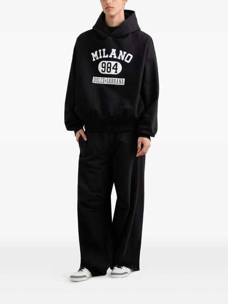 Bluze de trening Dolce & Gabbana Dolce & Gabbana Printed Long-Sleeved Hoodie Black Barbati (BM 19025211) 2