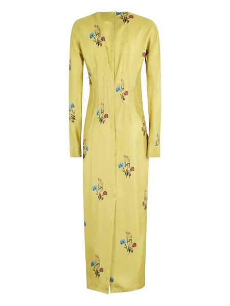 Rochii Marni Marni Long Dress With Floral Print Yellow Femei (BM 19025265) 2