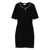 Elisabetta Franchi Black Crewneck Dress With Chain Detail On The Collar In Wool Woman Black