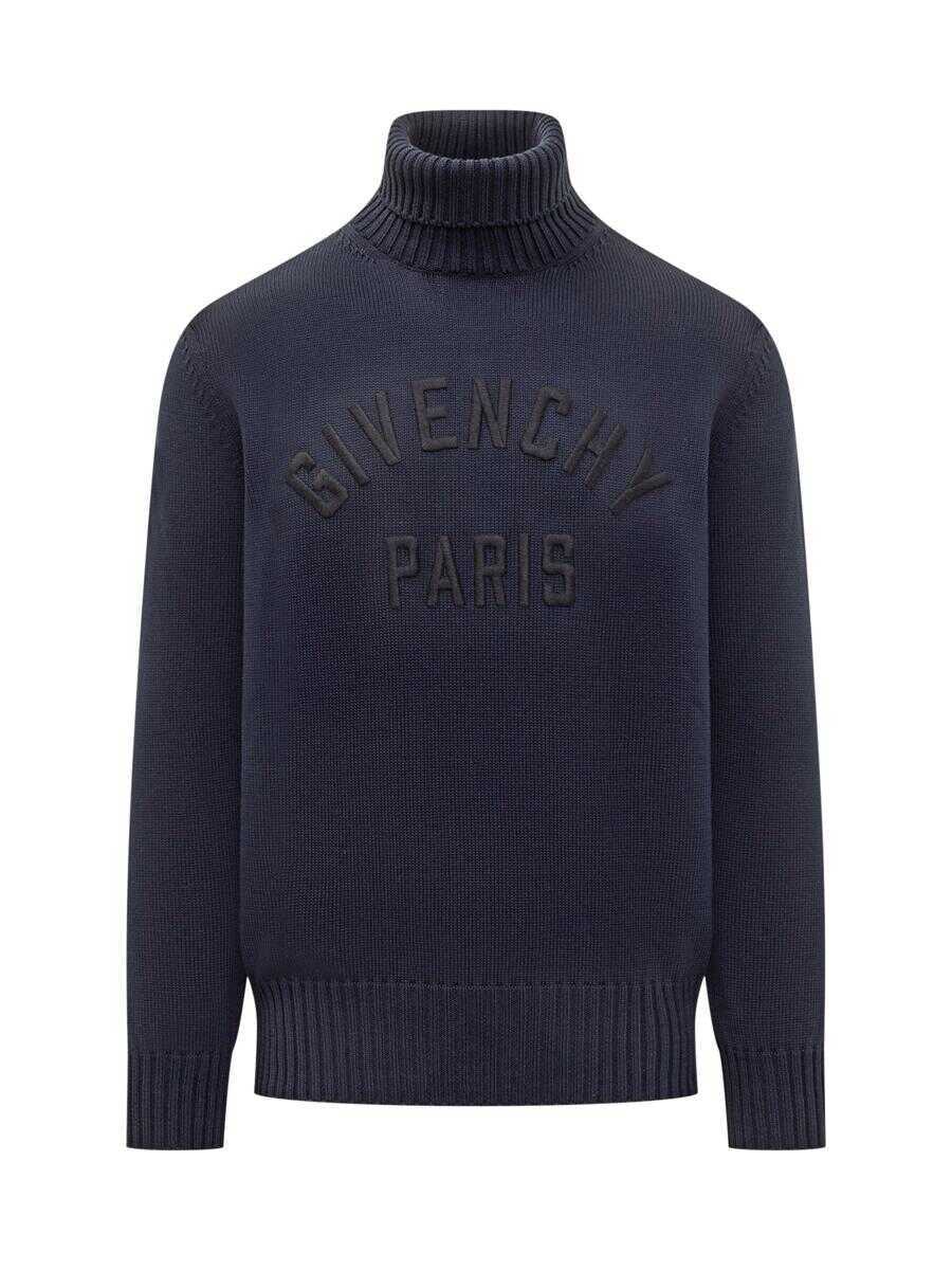Pulovere Givenchy Givenchy Givenchy High Neck Sweater With Logo BLUE Barbati (BM 19025706) 1