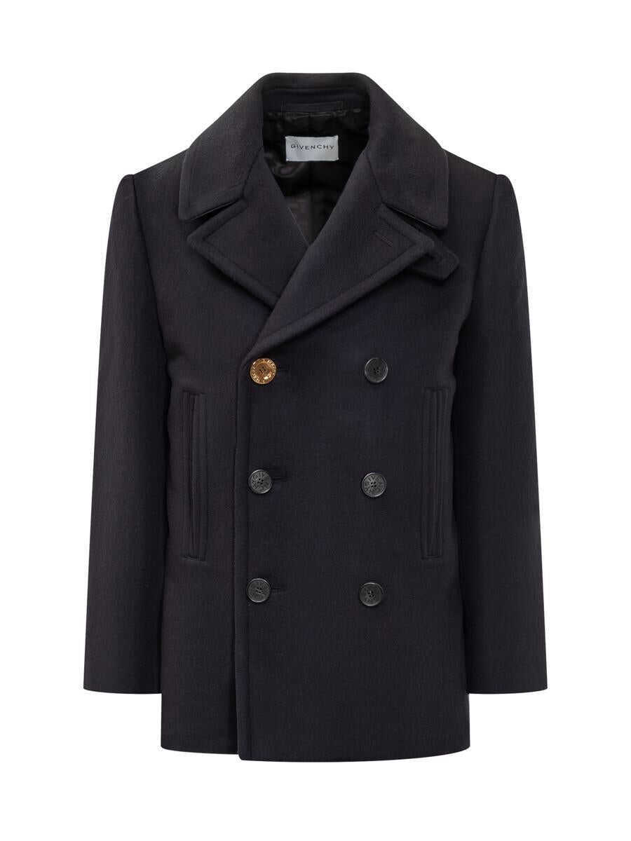 Paltoane Givenchy Givenchy Givenchy Wool Double-Breasted Coat BLUE Barbati (BM 19025721) 1