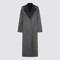 Paltoane Fabiana Filippi Grey Wool Coat Femei
