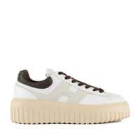 Sneakers Hogan White And Brown H-Stripes Sneakers Femei