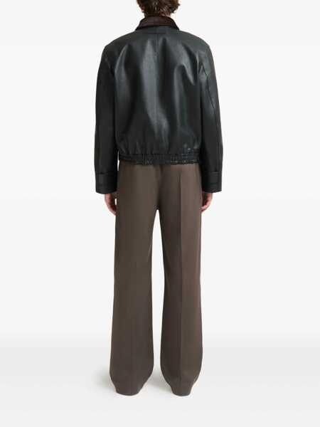 Geci Marni Marni Black Leather Jacket Black Barbati (BM 19026792) 4