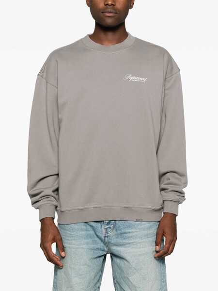 Tricouri REPRESENT Grey Crewneck T-Shirt With Logo Lettering On The Front And Maxi Logo Print On The Rear In Cotton Man GREY Barbati (BM 19027131) 3