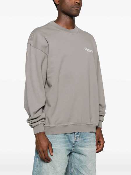 Tricouri REPRESENT Grey Crewneck T-Shirt With Logo Lettering On The Front And Maxi Logo Print On The Rear In Cotton Man GREY Barbati (BM 19027131) 4