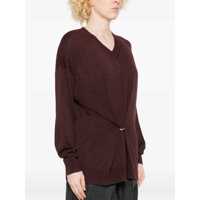 Imbracaminte Isabel Marant Dama pagina 9 - Pulovere Isabel Marant Bordeaux V-Neck Sweater With Ring Detail At The Waist In Fabric Woman Red Femei (BM 19027233) - B-mall.ro