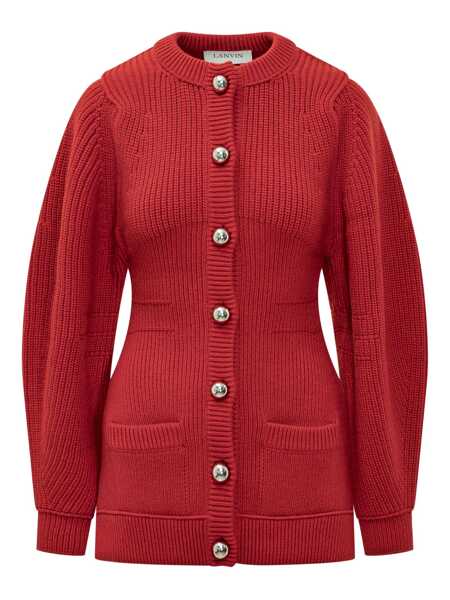 Cardigane Lanvin Lanvin Lanvin Knitted Cardigan With Jeweled Buttons RED Femei (BM 19027323) 1