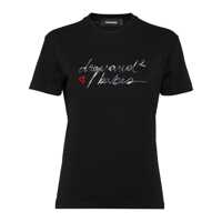 Tricouri DSQUARED2 Dsquared2 Babes Logo Black T-Shirt Femei