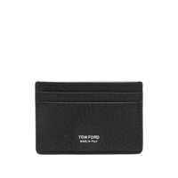 Portofele Tom Ford Black Leather Card Holder Barbati
