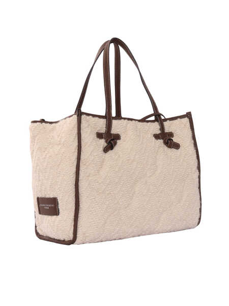 Genti de umar MARCELLA GIANNI CHIARINI LEATHER AND FABRIC BAG White Femei (BM 19027905) 2