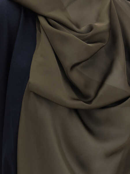 Tricouri Sacai Jersey T-shirt with contrast inserts NAVY/KHAKI Femei (BM 19028068) 3