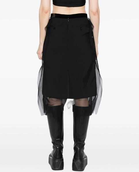 Fuste Sacai Sequin Embroidery Skirt BLACK Femei (BM 19028092) 4