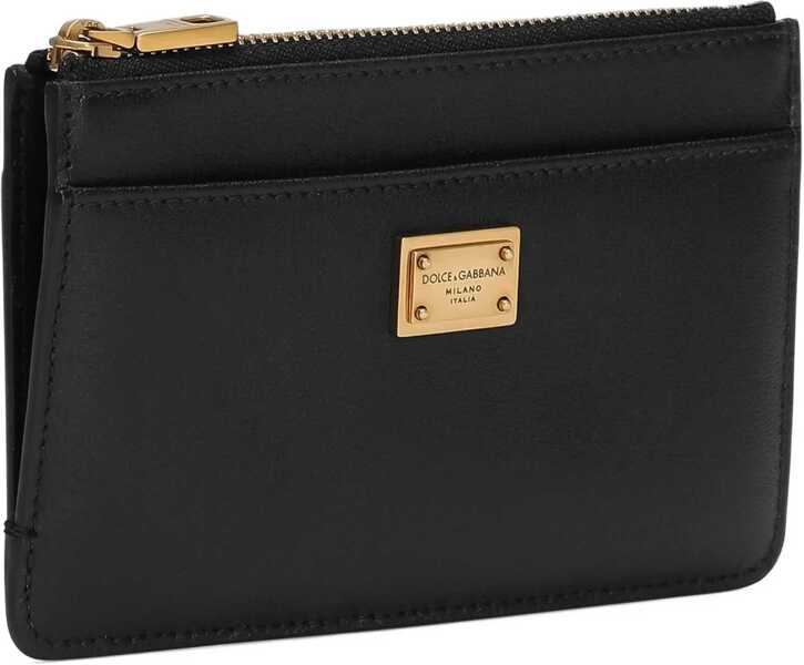 Portofele Dolce & Gabbana Calfskin Plong Card Holder BLACK Femei (BM 19028158) 3