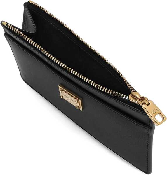 Portofele Dolce & Gabbana Calfskin Plong Card Holder BLACK Femei (BM 19028158) 4