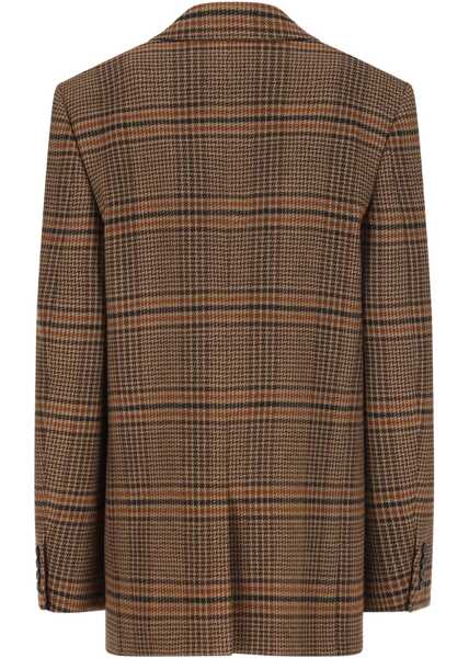 Sacouri office Saint Laurent Prince Of Wales Wool Jacket BROWN Femei (BM 19028164) 2